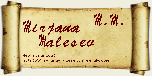 Mirjana Malešev vizit kartica